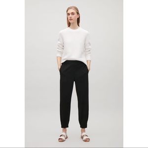 COS black pants with elastic waistband and hem